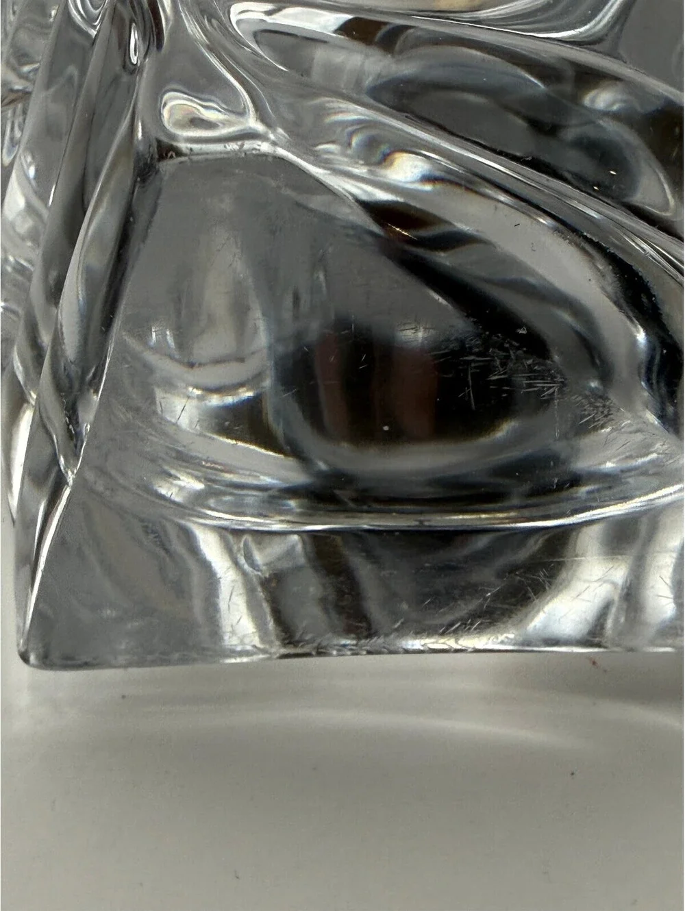 Daum France Crystal Art Glass Desk Clock Signed New Quartz Clock Insert Working